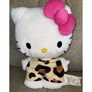Hello Kitty Sanrio Plush Pillow Leopard jungle 18.5 inches tall